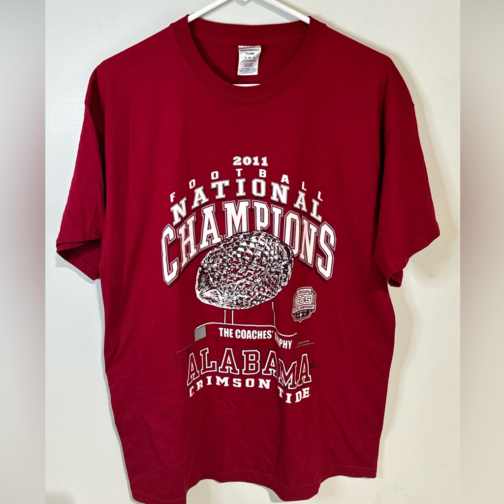 Jerzees Ncaa Championship Alabama Crimson Tide Football 2012 Xl Red Tshirt